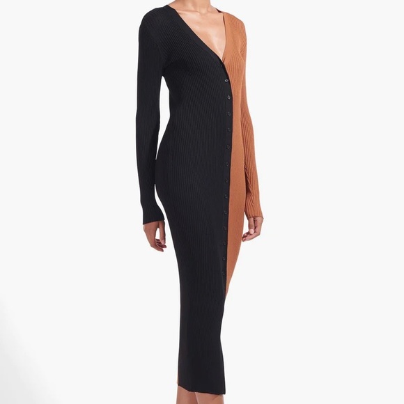 STAUD Shoko Sweater Tan Black / XS - Picture 3 of 6